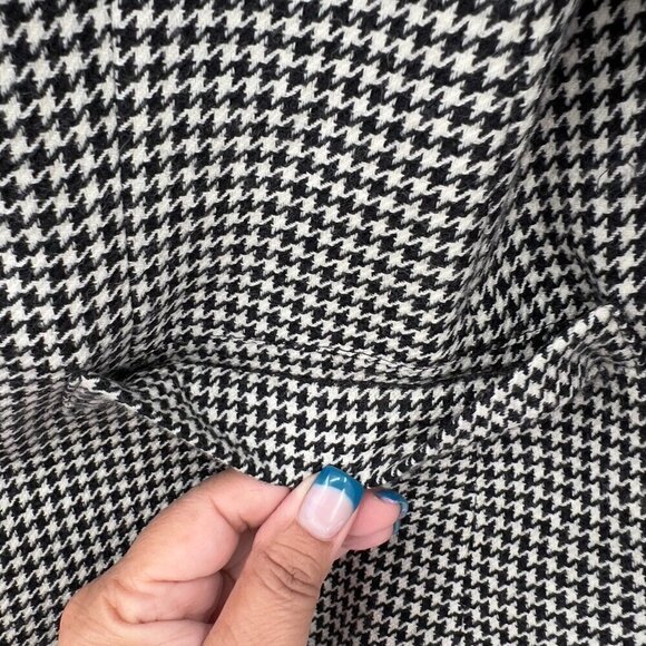 Jaeger Women's Wool Houndstooth Black/White One Button Front Long Sleeve Blazer - Picture 3 of 7